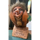 Vintage Fosse-troll Norway Troll Figurines Pair Handmade Chalk Clay Latex Hair