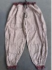 Vtg 70s Boho Hippy Geeta Wide Leg Bloomer Pants ankle Buttons floral