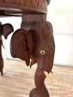Vintage Burmese Or Anglo Indian Carved Wooden Plant Stand Table W elephant Legs
