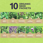 Organic Herb Seeds Variety Pack - 10 Individual Packs - 2025 Season - Basil  Cil