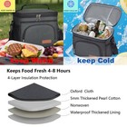 Extracharm Insulated Lunch Bag For Women men - 10 X 6 7 X 8 Inches  Black