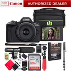 Canon Eos R50 Mirrorless Camera Black   18-45mm F4 5-6 3 Is Stm Lens Pro Bundle