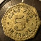 Saloon Token Waterville  Minnesota Ole s  Place Good For  5    In Trade 1908-1919