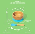 Avanchy Bamboo Baby Bowl Spoon Removable Silicone Suction Base Non Toxic - Pink