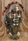 Most Beautiful Edwardian Silk Rose Trimmed Silk   Valenciennes Lace Wired Bonnet