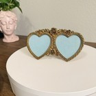 Vintage Matson Ormolu Gold Guilt Double Heart Roses Picture Frame F1777