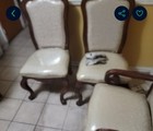 Mahogany Dining Room Set 4 Chairs And Table Long