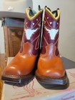 Vintage Brown W  Ivory Inlay Childs Cowboy Boots