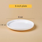 Ceramic White Dinner Plate Set Of 6  8 Inch Cutlery Set  Pizza Salad Pasta St   