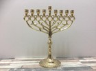 Hanukkah Menorah Jewish Judaica Israel Vintage Brass Chanukah Candle Holder