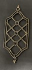 Vintage Ajax 856 Back Plate Ornamental Design Antique Brass Finish 8 5    X 3 5   