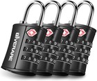4x Tsa Approved Luggage Lock Travel 3 Digit Combination Suitcase Padlock Reset