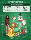 Niorsun 6ft Inflatable Christmas Train Santa Snowman Elf Led Yard Decor