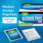 Alcohol Prep Pads - 200 Sterile Alcohol Wipes Individually Wrapped - Saturated
