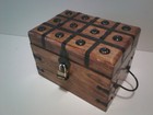 Old Heavy Hand Made Medium Wooden Storage   Treasure Style Chest  Free Shipping