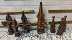 Antique Assortment Vintage Cast Iron Finials Hardware Lot 7 Fleur De Lis