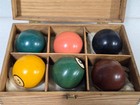 Antique Brunswick Clay Numbered Snooker Billiard Pool Balls 2 1 8   W   Box