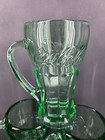 6   Vtg Coca-cola Soda Green Heavy Glass Libby W  Handles    6 5  T