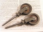 Pair Vintage 1-3 4  Pulleys W Screws Antique Hardware
