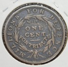 1837 Not One Cent   Millions For Defence Hard Times Token  ht-46   Fine