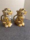 Ringling Brothers Circus Yellow Tiger Plastic Mug  Flip Lid Set Of 2 Vintage