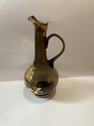 Vtg Romanian Mcm Smoke   Gilt Decanter Gold Roses No Stopper Pitcher Bottle