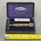 Antique Gillette Safety Razor In Box Silver Razor With Black Case