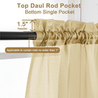 Gold Sheer Curtains 54 Inch Long 2 Panels Set  Short Voile Rod Pocket Drapes For