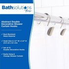 Double Shower Curtain Hooks Set Of 12 Rust-resistant Metal Abstract Design New