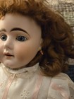 Rare   23-inch Liebe   Hoffman Bisque Shoulder Head Doll In White Cotton Eyelet