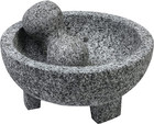 Vintage Granite Stone Mortar And Pestle Molcajete Mexican Salsa Bowl 6 Inch