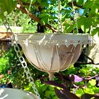 Victorian Metal Hanging Flower Pot Planter Basket Set Of 2 Antique White