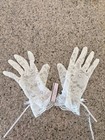 Victoria   s Secret White Lace Gloves With Rhinestones  One Size Fits All New