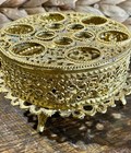 Vtg Hollywood Regency Style Gold Tone Filigree Lipstick Holder Vanity Caddy