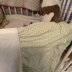 Pottery Barn Kids Crib Dust Ruffle Green Check Cotton 10 5 In  Drop