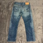 Levis Jeans Mens 34x32 Blue 501 Original Fit Straight Leg Faded Button Fly Denim
