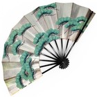 Vtg Japanese Maiogi Folding  dance School Fan Used In Original Storage Box