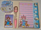 Disney Beauty   The Beast Stationery Set 1990 s Bubble Pen  Address Book  Etc