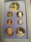 1986-s Us Mint Prestige Proof Set Statue Liberty Silver Dollar Box   Coa 7 Coins