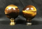 Lamp Finial X-large Tiger Eye Quartz Crystal Sphere-ab pb Or Ch Finish  1 Pc  