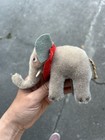 Vintage Steiff Mohair  baby Elephant  Red Collar Excellent 5   