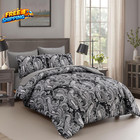 Black Paisley Comforter Set Queen Size 7 Piece Bed In A Bag Black Gray Boho