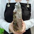 3 85lb Natural Smoky Phantom Quartz Obelisk Crystal Double Point Healing G8043