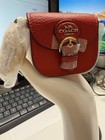      Coach C5701      Buckle Saddle Bag Charm Key Chain Leather Coin