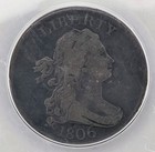 1806 Draped Bust Half Cent Anacs  Small 6 No Stems C-1  Uncleaned  Rotated Dies