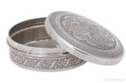 Vintage Hand-engraved Sterling Plated Round Container Box - 2 1 4 