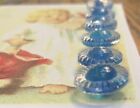 Set Of 6 Vintage 1 2  Painted Blue  Eye Crystal Glass Buttons 1920 s nos