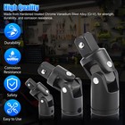 3pcs 1 4  3 8  1 2  Drive Swivel Impact Universal Joint Sockets Adapter Tool Set