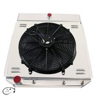 4 Row Aluminum Radiator W shroud Fan Ford F100 f250 f350 53-56