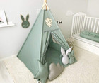 Kids Teepee Tent With White Pom Pom - Indoor Play Teepee For Children Boys Porta